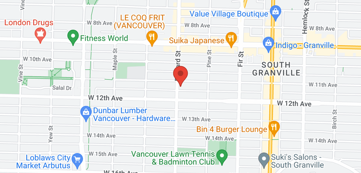 map of 201 1790 W 11TH AVENUE
